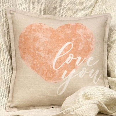 Love You Pastel Heart 10" Accent Pillow