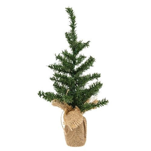 🎄💙 Mini Pine Tree With Burlap Base 9" H