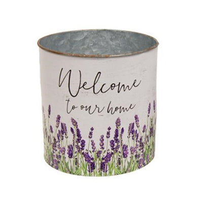 Set of 2 Welcome to Our Home Lavender Buckets