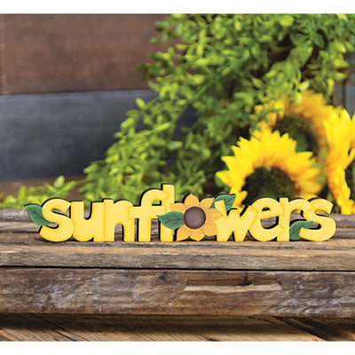 💙 Sunflowers Wooden Cutout Word Sitter