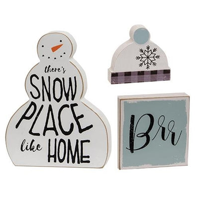 Set of 3 Snow Place Like Home Snowman & Blocks