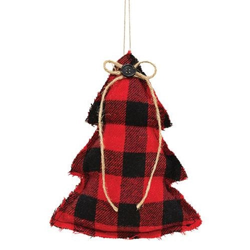 Red & Black Stuffed Buffalo Check Tree Ornament