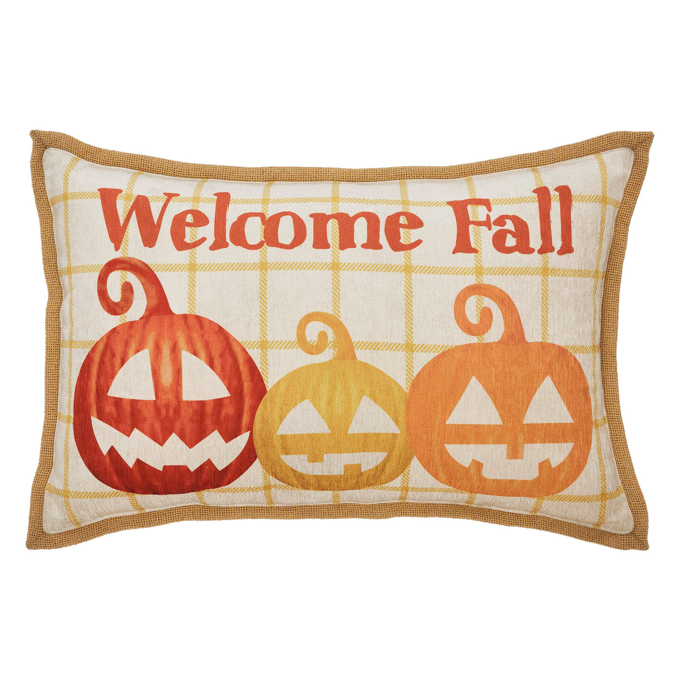Welcome Fall Jack O' Lanterns 22" Accent Pillow