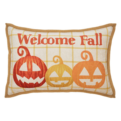 Welcome Fall Jack O' Lanterns 22" Accent Pillow