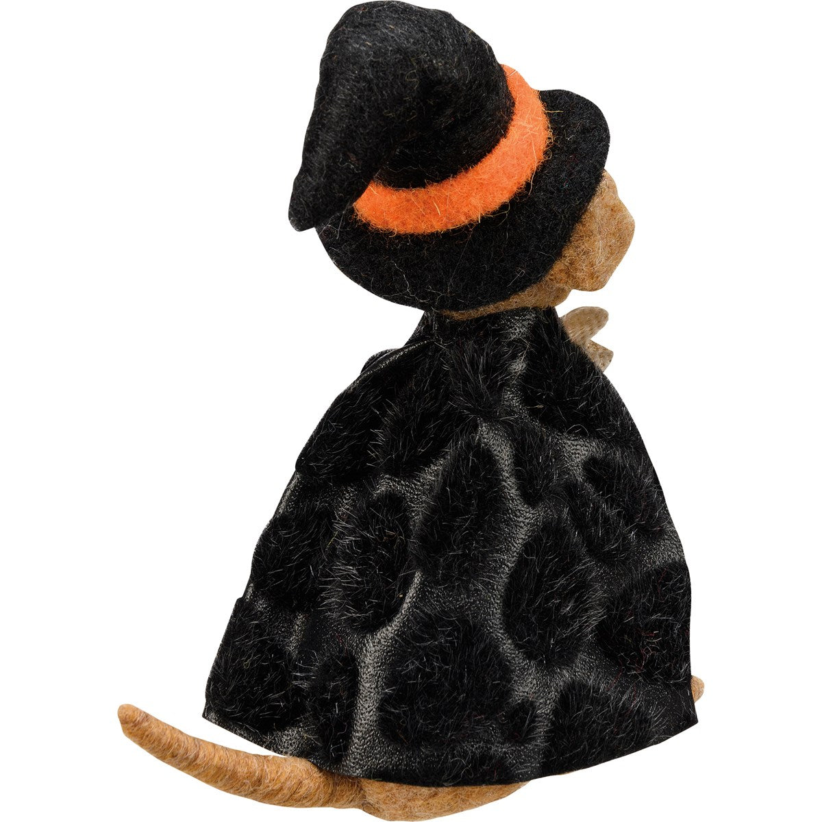 Witch Dog in Black Cape Felt Critter