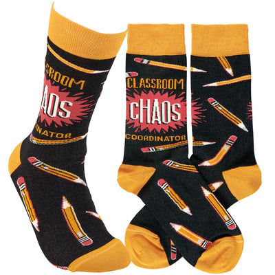 Classroom Chaos Fun Novelty Teacher Socks