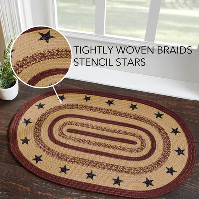 Americana Potomac With Stencil Stars Jute 36" Oval Rug