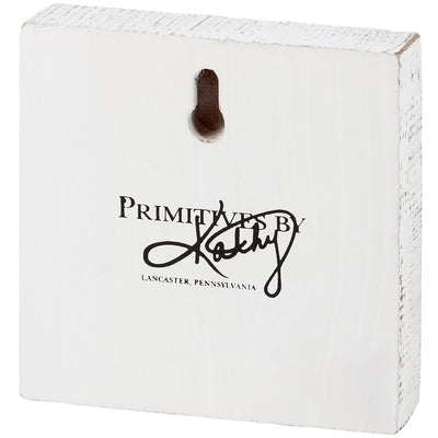 Striped Beach Chairs At Ocean 4" Small Block Sign