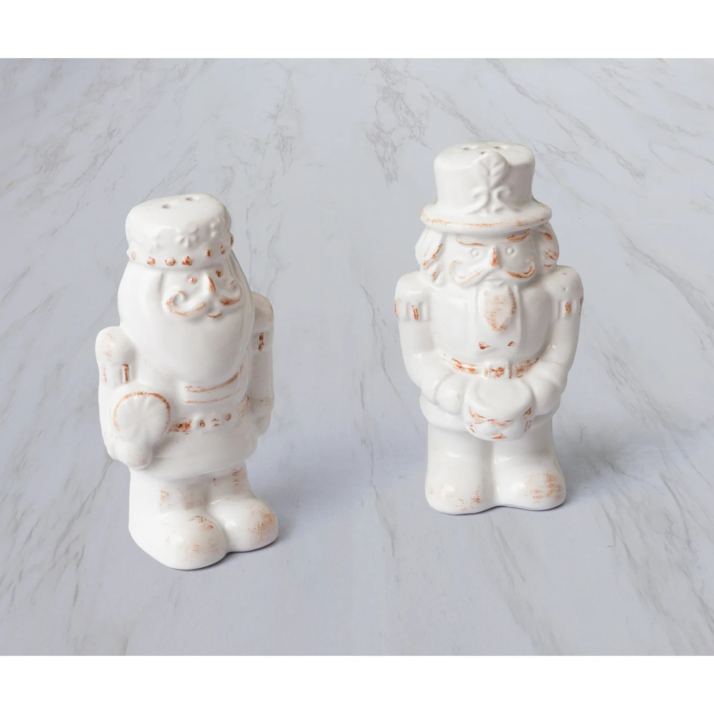 Nutcracker White Salt And Pepper Shakers