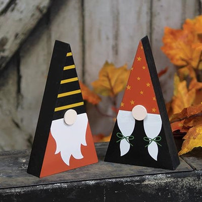 Set of 2 Mr & Mrs Halloween Gnome Chunky Sitters