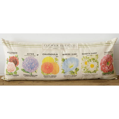 Flower Seed Packets Lumbar Pillow