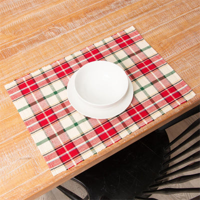 Set of 4 Red Christmas Plaid Placemats