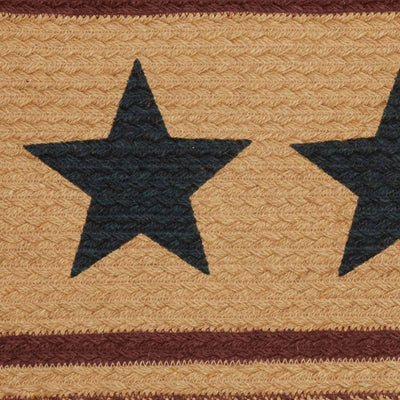 DAY 16 ❤️🫐 20 RED WHITE + BLUEBERRY DAYS Potomac Americana Stencil Stars Jute 48" Table Runner