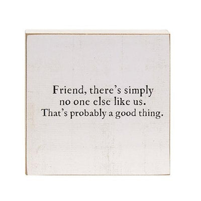 Set of 2 A True Friend 4" Square Block Signs