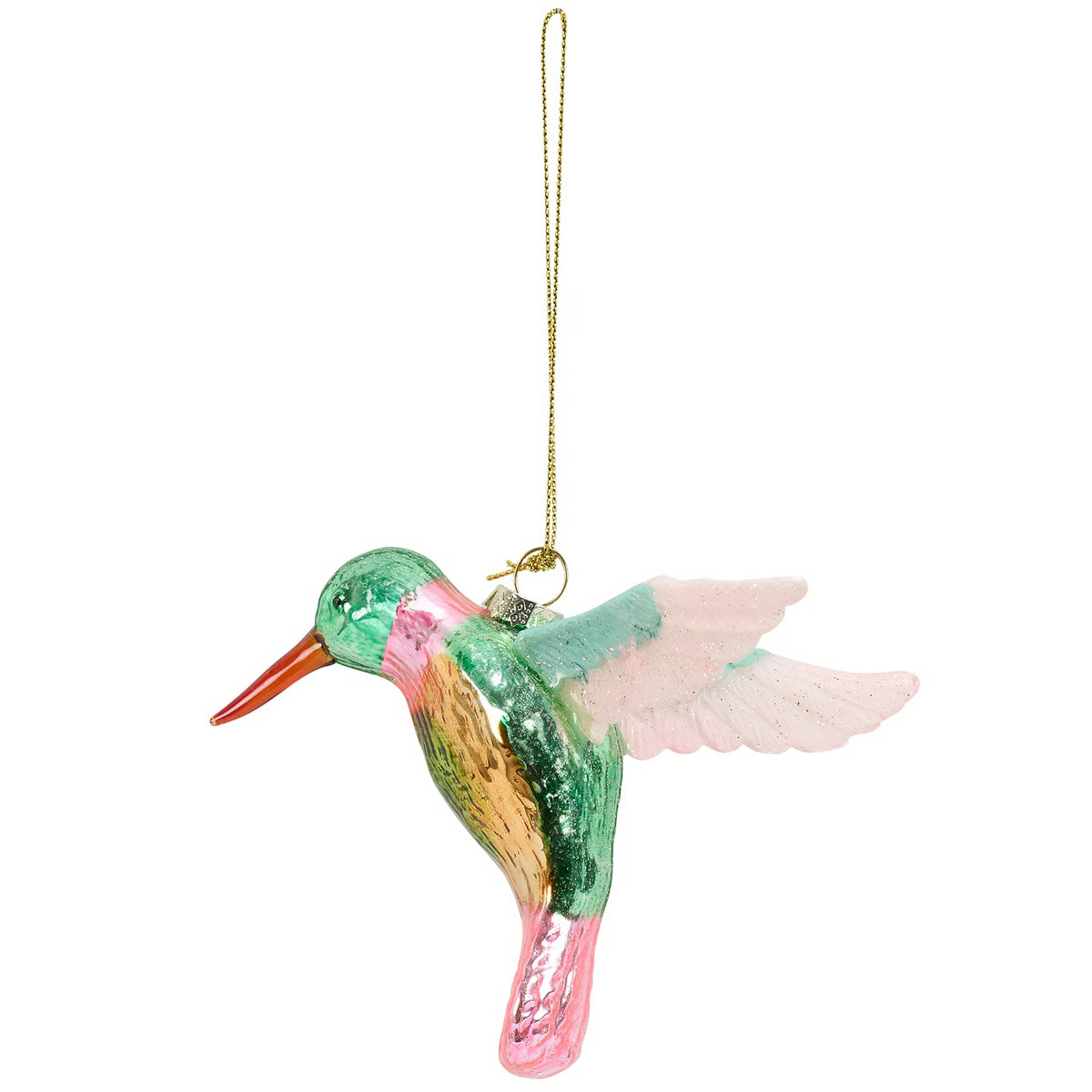 Colorful Hummingbird Glass Ornament