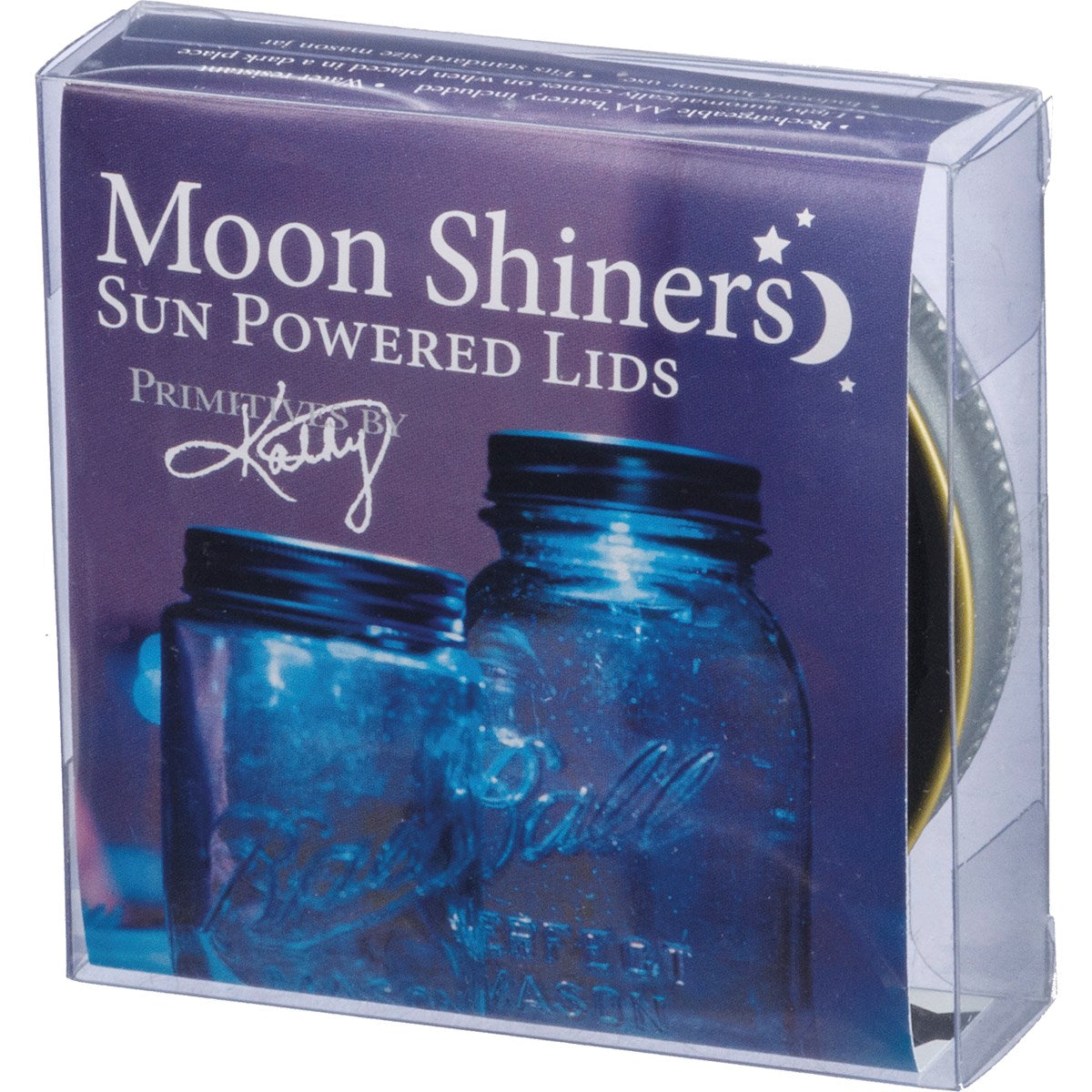 💙 Antique Tone Silver Moon Shiners Sun Powered Lid – Blueberry Lane Shop