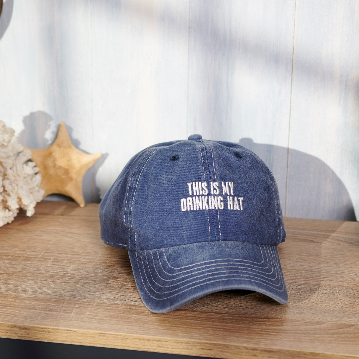 My Drinking Hat Distressed Blue Baseball Cap