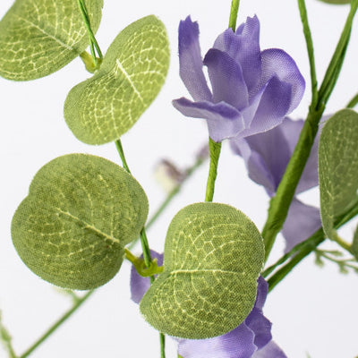 Lavender Fabric Flower Eucalyptus 31" Faux Floral Spray