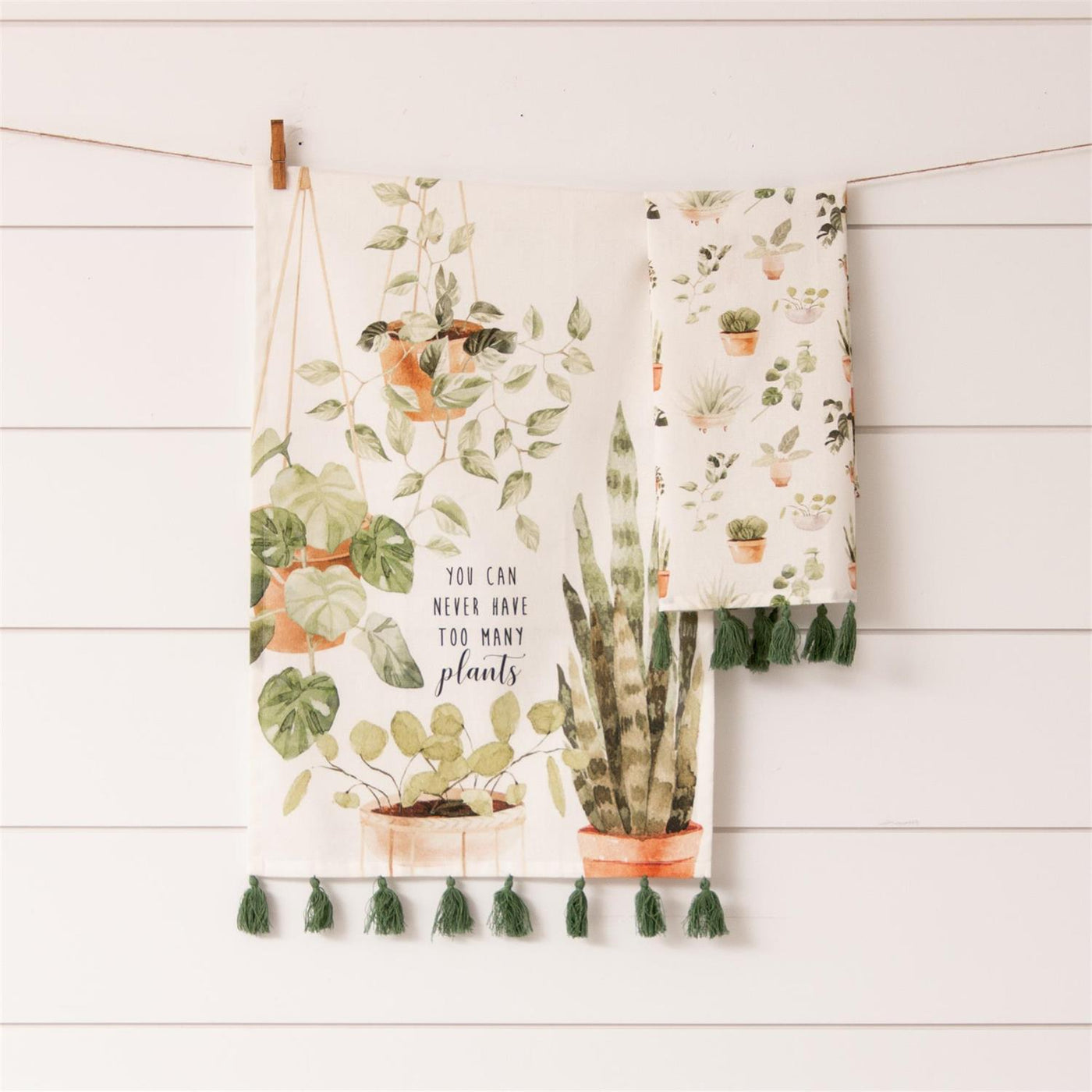 Set of 2 You Can Never Have Too Many Plants Kitchen Towels