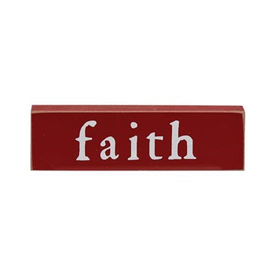 Set of 3 Faith Hope Joyous Thin Mini Block Signs