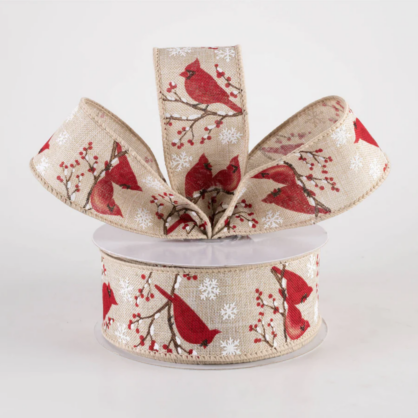 Cardinal Snowflake & Berries 1.5" x 10 yards Ribbon