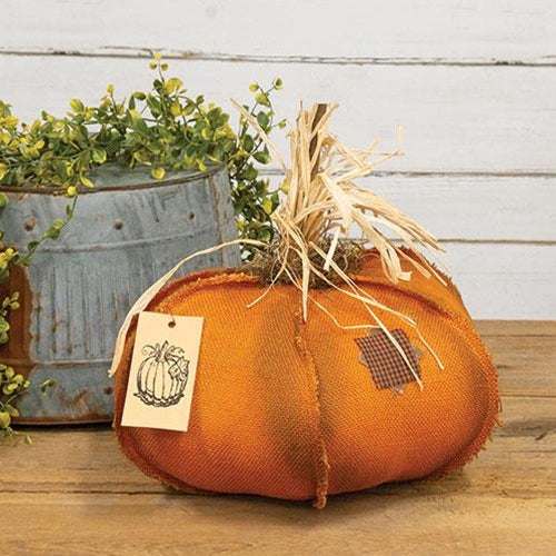 Orange Burlap Patches 15" Pumpkin