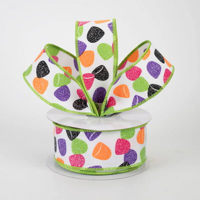 Halloween Gumdrops Candy 1.5" x 10 yards Ribbon