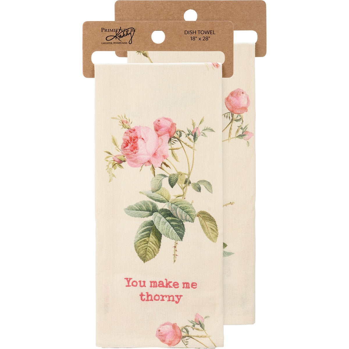 You Make Me Thorny Floral Kitchen Towel