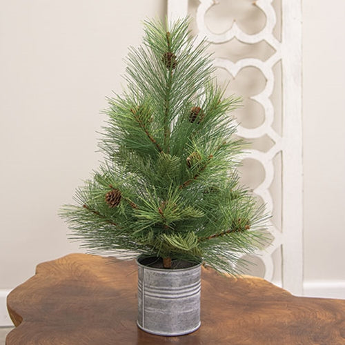 Forest Path Pine Faux Tree in Pail 18" H