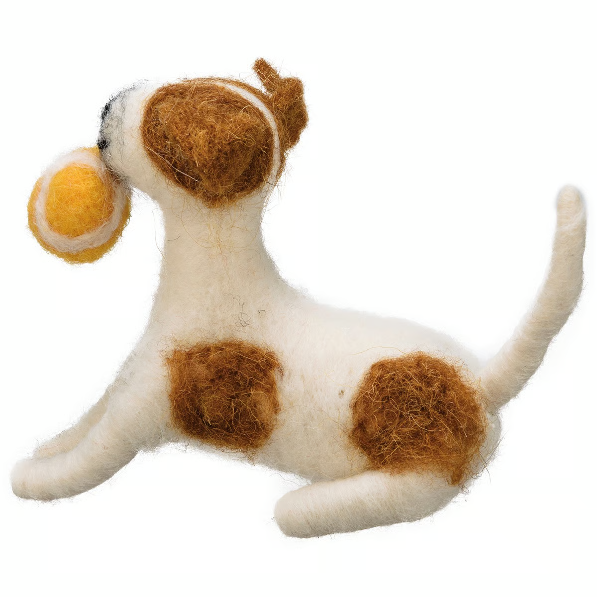 💙 Friendly Dog with Ball Felt Critter Figure