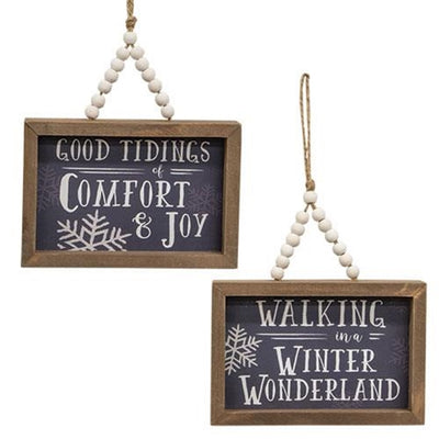 Comfort & Joy Winter Wonderland Frames w/Beaded Hangers