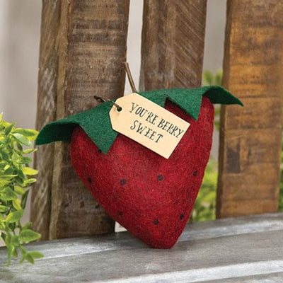 You're Berry Sweet Strawberry Stuffed Felt Ornament
