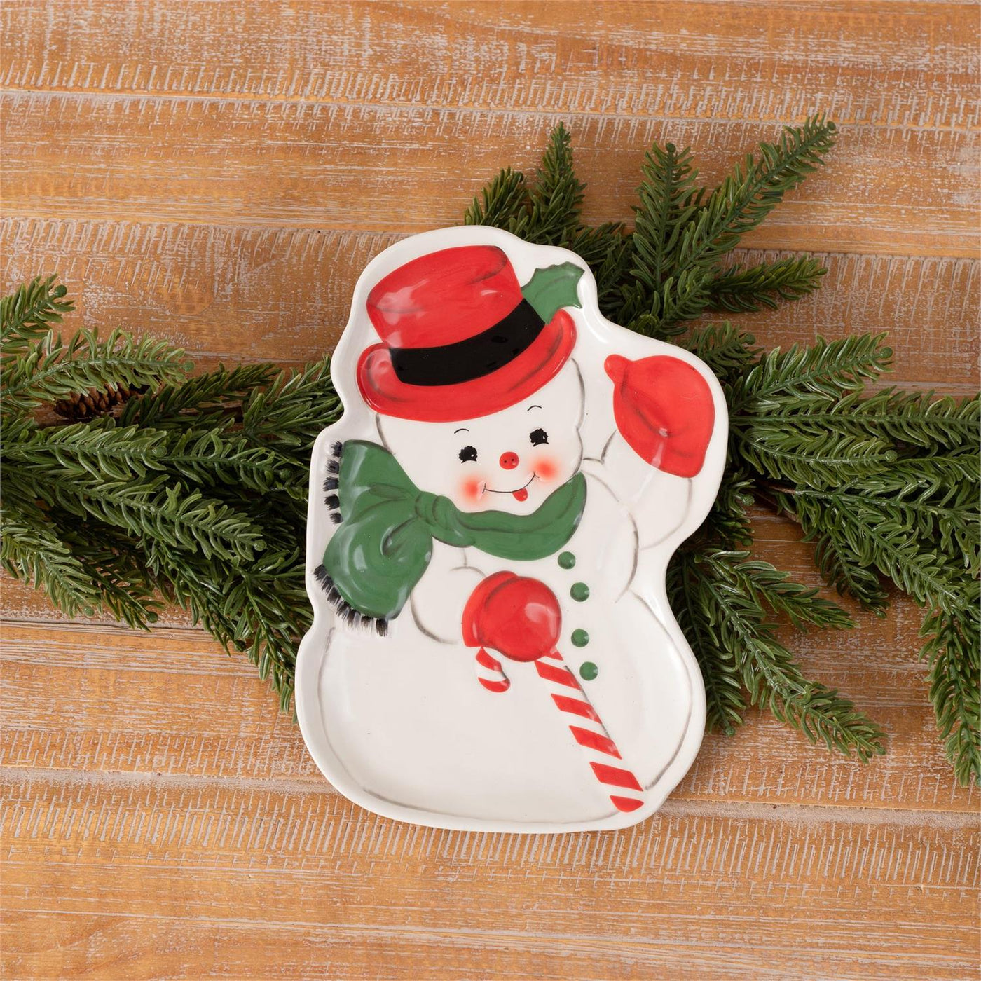 Jolly Snowman Shaped Christmas Plate