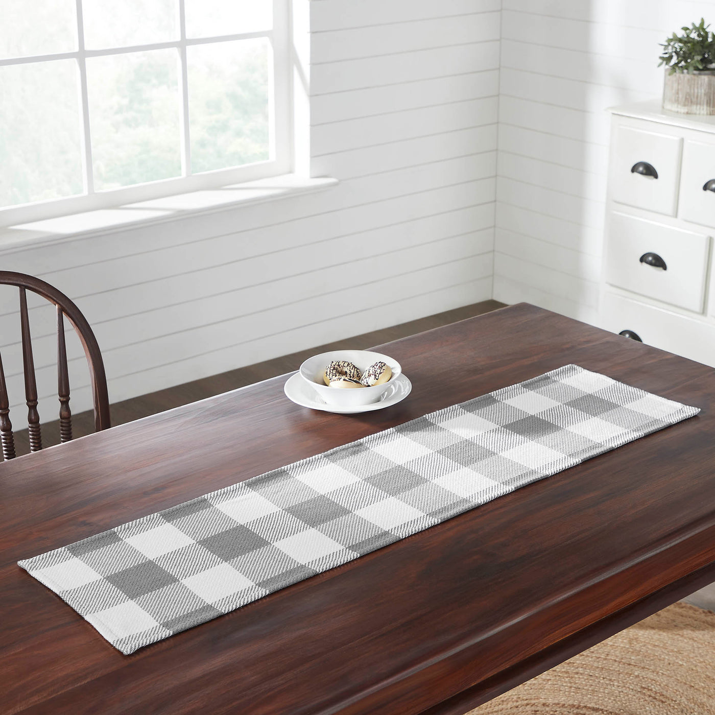 Annie Buffalo Check Grey 48" Table Runner