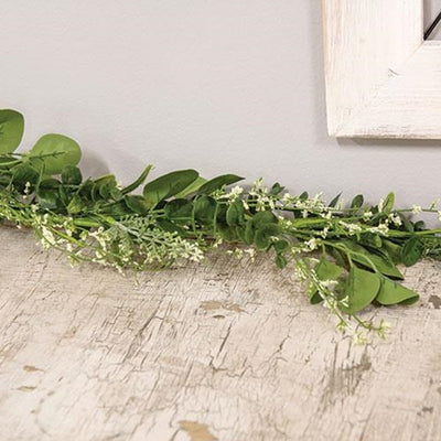 Baby's Breath & Lush Eucalyptus 5 Ft Faux Foliage Garland