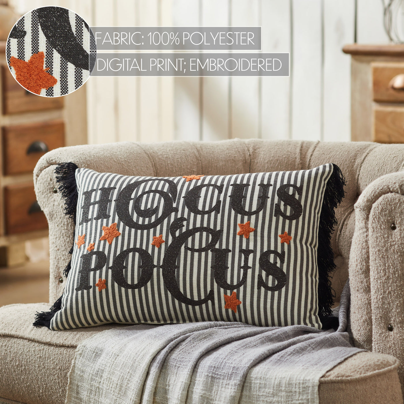 Hocus Pocus Fringed Accent Pillow