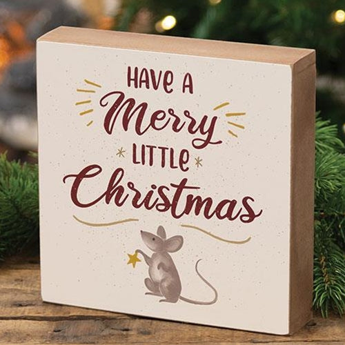 HAPPY BIRTHDAY🎂 💙 Have a Merry Little Christmas Mouse 7" Wooden Box Sign