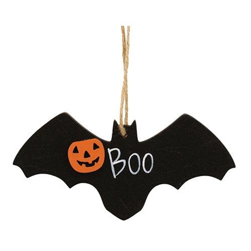 🎃 31 DAYS OF SPOOKYWEEN Day 1 Boo Bat with Jack O' Lantern Wood Ornament