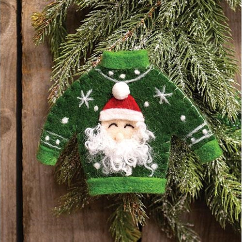 DAY 19 ✨ 25 Days of Ornaments ✨ Santa Christmas Sweater Felt Ornament