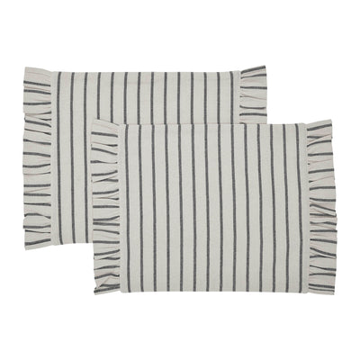 Set of 2 Kaila Ticking Stripe Ruffled Placemats