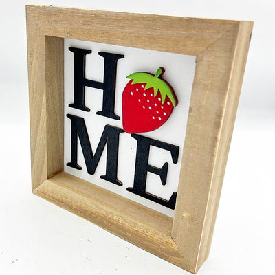 Home Strawberry 6.25" Box Sign