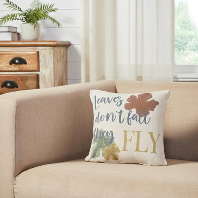 Bountifall Leaves Fly 12" Fall Accent Pillow