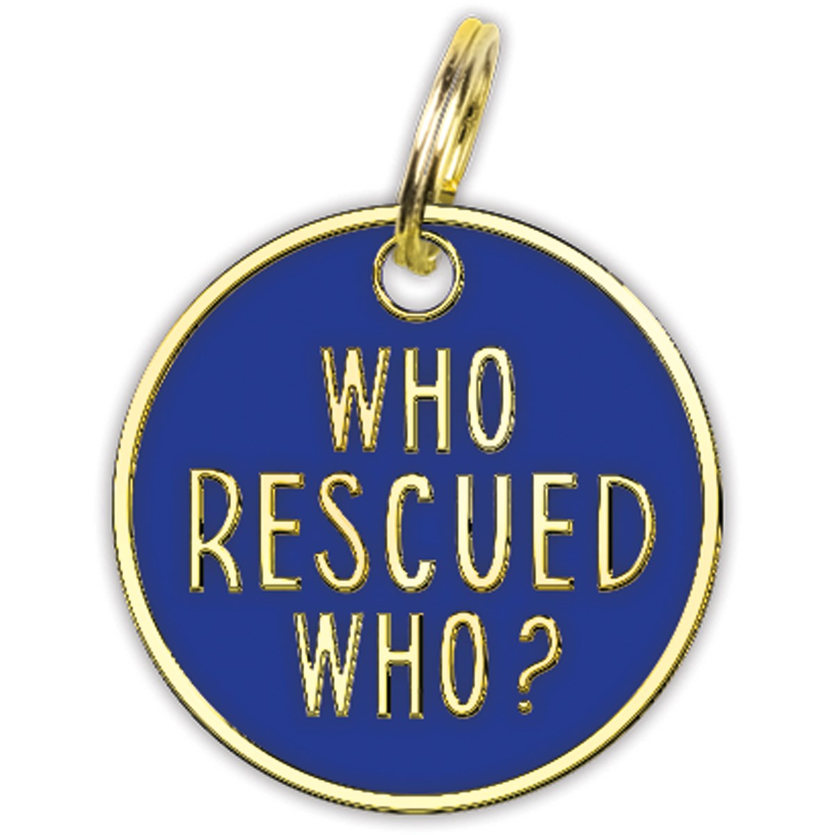 Who Rescued Who Dog Collar Charm