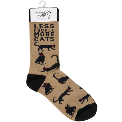Less People More Cats Fun Novelty Socks