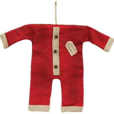 Santa's Red Jammies on Hanger Ornament