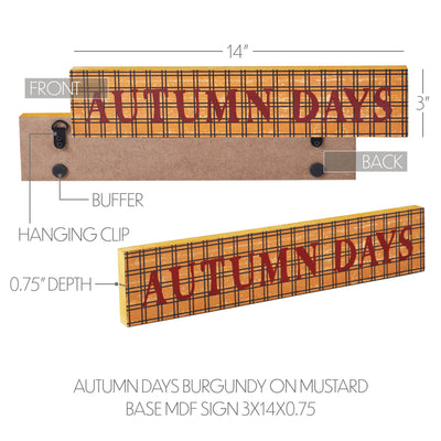 Autumn Days 14" Fall Wooden Sign