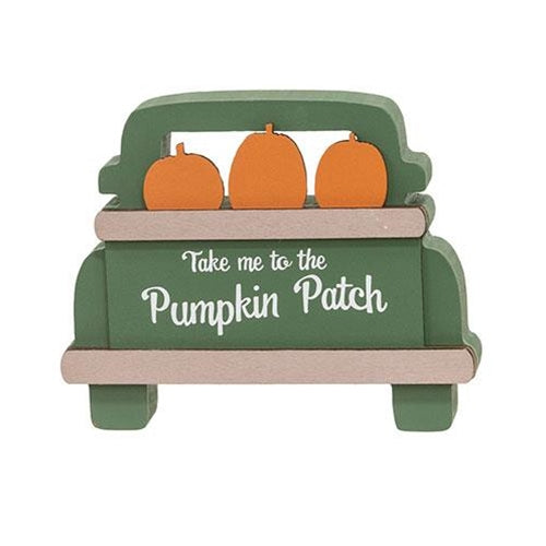 Set of 2 Fall on the Farm Box Sign with Pumpkin Patch Truck Sitter