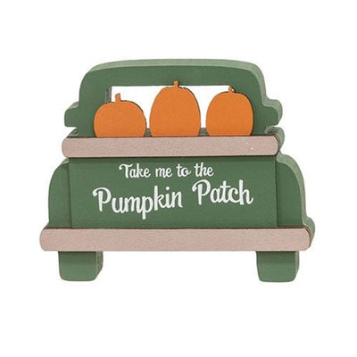 Set of 2 Fall on the Farm Box Sign with Pumpkin Patch Truck Sitter