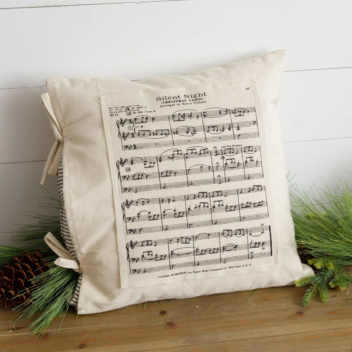 Silent Night Sheet Music 18" Christmas Pillow