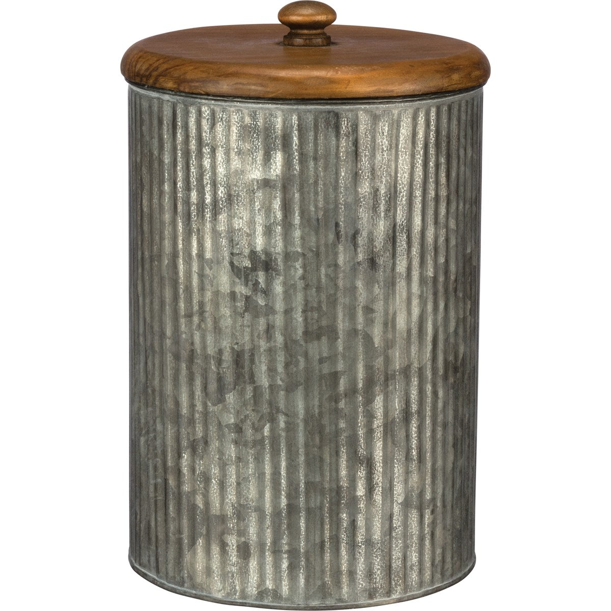 Set of 3 Farmhouse Galvanized Canister Set